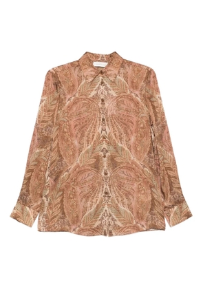 ZIMMERMANN paisley-print collared shirt - Orange