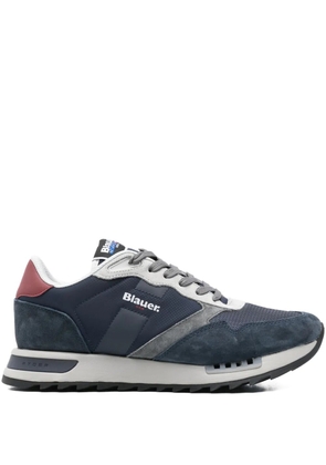 Blauer leather lace-up low-top sneakers - Blue