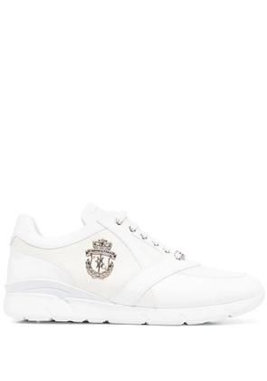 Billionaire crest-motif low top sneakers - White
