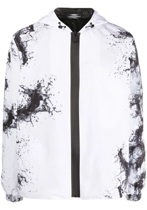 Plein Sport splash-print hooded jacket - White
