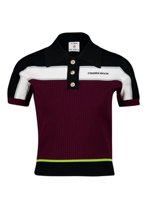 Casablanca stripe-detail polo shirt - Red