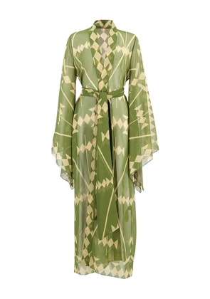 Johanna Ortiz geometric-print wrap maxi dress - Green