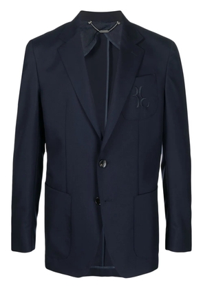 Billionaire logo-embroidered single-breasted blazer - Blue