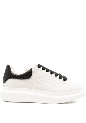 Alexander McQueen Oversized textured leather sneakers - White