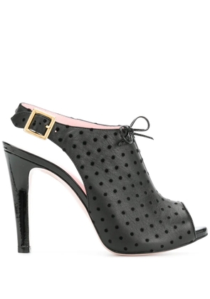 RED(V) 120mm polka dot slingback sandals - Black