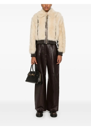 ZIMMERMANN wide-leg leather trousers - Brown