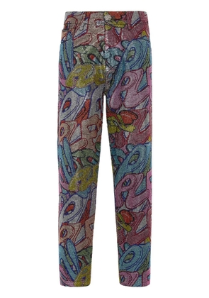 Philipp Plein Brooches high-rise tapered jeans - Blue