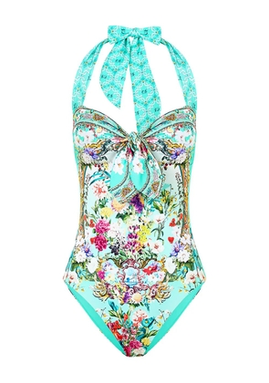 Camilla floral-pattern swimsuit - Blue