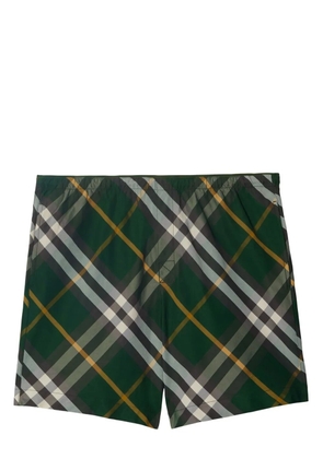 Burberry checkered twill swim shorts - Green