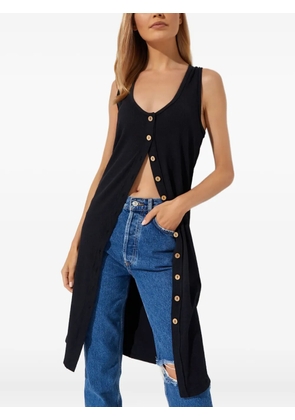 Free People button sleeveless mini dress - Black