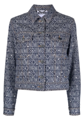 Moschino monogram-print denim jacket - Blue