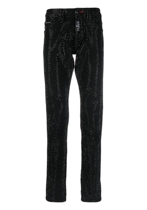 Philipp Plein crystal-embellished straight-leg jeans - Black
