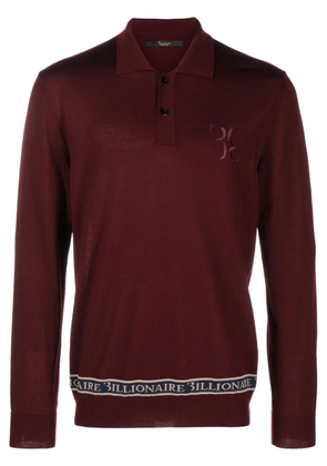 Billionaire logo-embroidered merino polo shirt