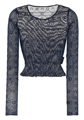 Marine Serre Moonogram mesh longsleeved top - Blue