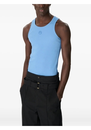 Marine Serre moon logo ribbed jersey tank top - Blue
