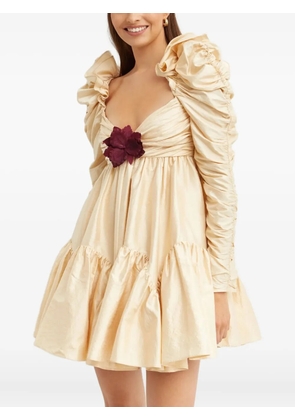 ZIMMERMANN Broszka ruffled silk dress - Neutrals