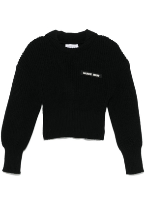 Marine Serre Half Cardigan knit sweater - Black