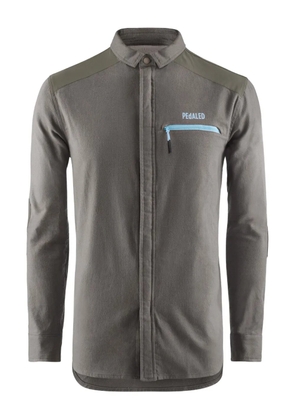 Pedaled panelled long-sleeve shirt - Grey