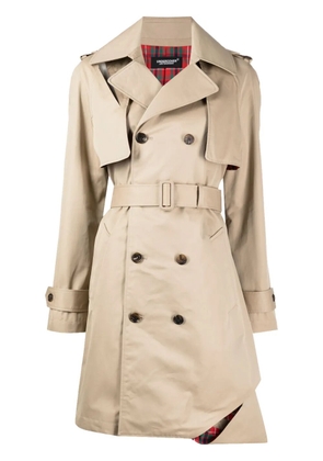 Undercover belted-waist above-knee trench coat - Brown