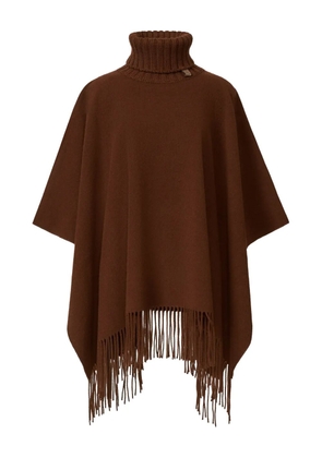 Fabiana Filippi turtleneck fringe poncho - Brown