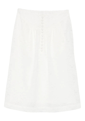 SHUSHU/TONG floral-lace midi skirt - White
