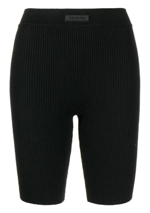 FEAR OF GOD ESSENTIALS logo-patch ribbed biker shorts - Black