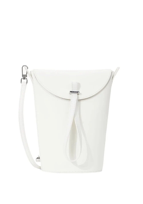 STAUD leather bucket bag top handle - White