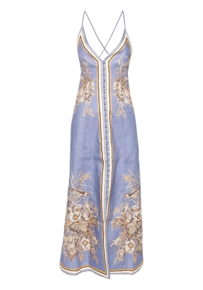 ZIMMERMANN Ottie linen maxi dress - Blue