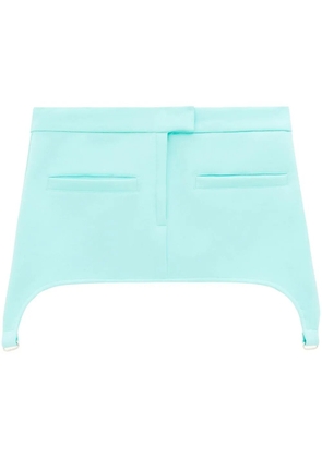 Courrèges twill suspenders mini skirt - Blue