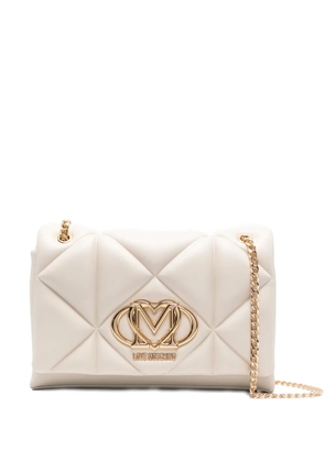 Love Moschino quilted logo-plaque shoulder bag - Neutrals