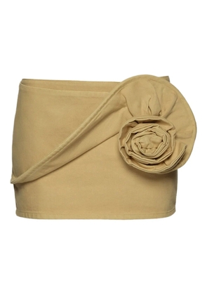 Magda Butrym floral-embellished miniskirt - Neutrals