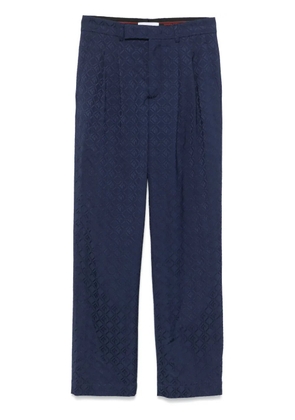 Marine Serre Moon Diamond-jacquard trousers - Blue