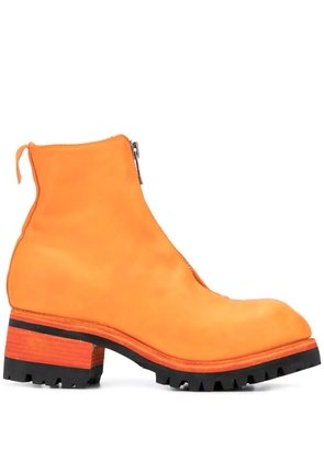 Guidi front-zipped ankle boots - Orange