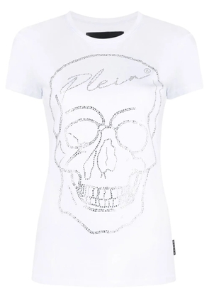 Philipp Plein skull motif rhinestone-embellished T-shirt - White