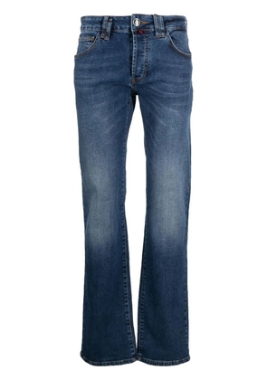 Billionaire logo-embroidered straight-leg jeans - Blue