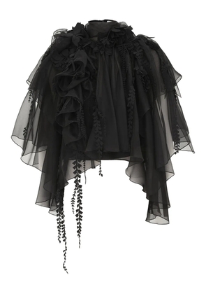 ZIMMERMANN floral-embellished ruffled blouse - Black