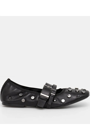 DKNY crystal-embellished ballerina shoes - Black