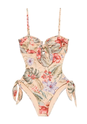 ZIMMERMANN Coco Scarf Tie swimsuit - Neutrals