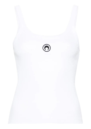 Marine Serre Crescent Moon-embroidered tank top - White