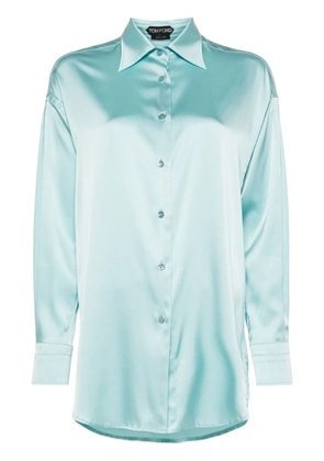 TOM FORD satin silk shirt - Blue