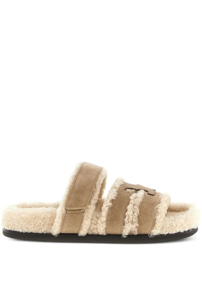 Tory Burch Ines shearling slides - Neutrals