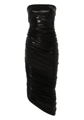 Norma Kamali Diana shirred midi dress - Black