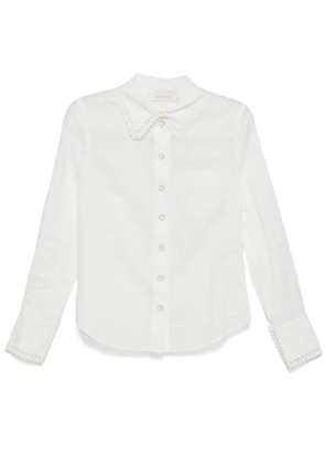 ZIMMERMANN embroidered ramie shirt - White