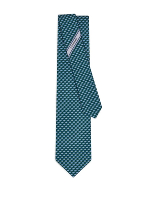 Ferragamo hat-print silk tie - Green
