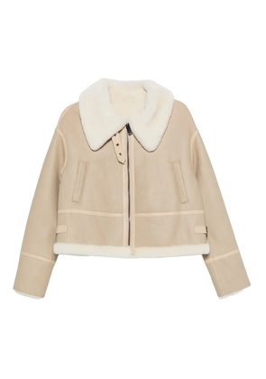 Liska shearling belted jacket - Neutrals