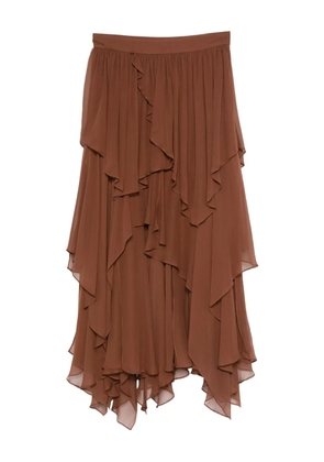 ZIMMERMANN ruffle-details midi skirt - Brown