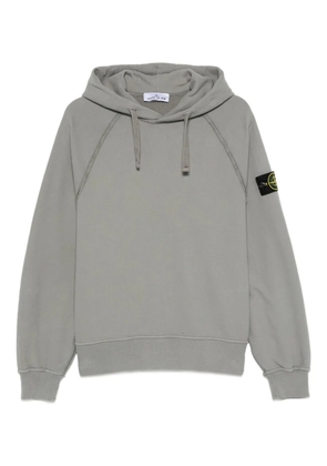 Stone Island raglan-sleeve logo-patch hoodie - Grey