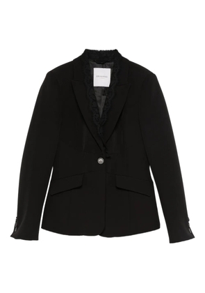 ERMANNO FIRENZE lace-detail single-breasted jacket - Black