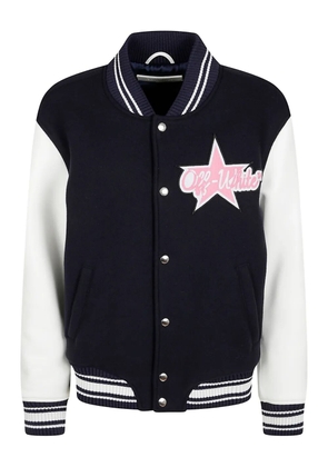 Off-White embroidered bomber jacket - Blue