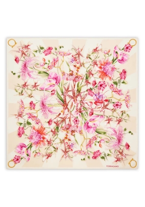 Ferragamo gaia print silk scarf - Neutrals